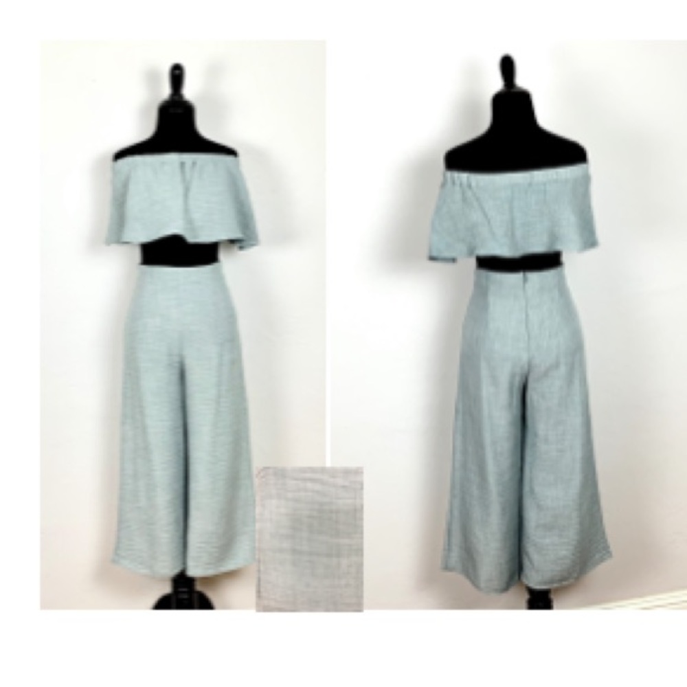 MayMay’s Two Piece Sage Crop Top & Culottes  Set - Picture 8 of 8